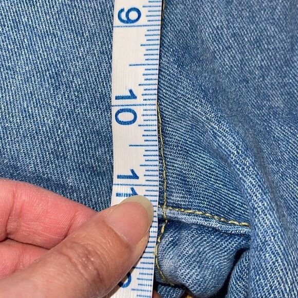 Womens High Rise‎ Ripped Distressed Straight Leg Mom Jeans Blue Small - Picture 9 of 10